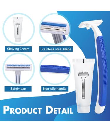 50 Sets Disposable Razors in Bulk - Twin Blade Razors with Shaving Cream | Individually Wrapped for Men & Women | Perfect for Homeless Hotels Shelters & Travel - Buy Online on GoSupps.com