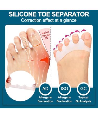 Silicone Toe Separators for Bunions & Hammertoes - Restore Toes & Correct Big Toe Shape | International Shipping - Buy Online on GoSupps.com