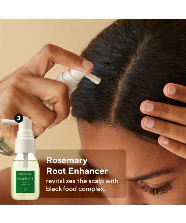 AROMATICA Rosemary Scalp Scaling Trial Kit with Mini Wooden Hair Brush - Clearer, Dandruff-Free Hair - Plant-Based Vegan Shampoo - 3.38 fl. oz Shampoo + 1.01 fl. oz Root Enhancer & Scalp Scrub - Buy Online on GoSupps.com