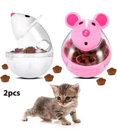 PORTOWN Cat Food Ball Dispenser - Slow Feeder Toy for Interactive Training (Pink White) - 4 Pcs - Buy Online on GoSupps.com