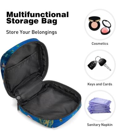 MUOOUM Tropical Leaves Menstrual Pad Bag - Stylish Zippered Storage for Tampons & Feminine Products | Perfect for Women & Girls - 4.7x6.6x6.6 in - Buy Online on GoSupps.com