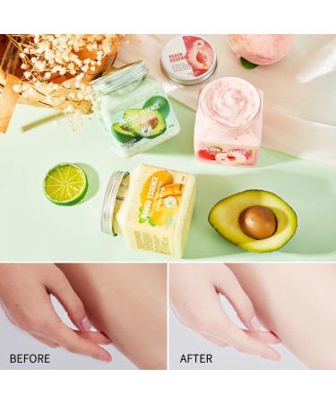 Natural Peach Body and Face Salt Scrub Exfoliating Formula for Moisturizing Acne Treatment Cellulite Reduction Dead Skin Scars and Wrinkles - Buy Online on GoSupps.com