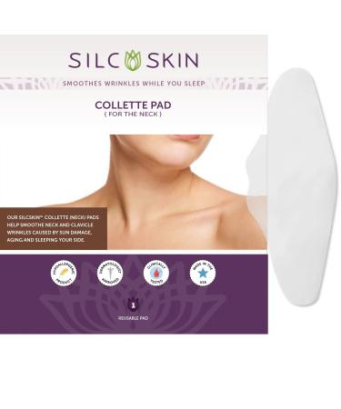 Silc Skin Collette Pad to Help with Neck & Collarbone Wrinkles from Sun Aging Side Sleeping Reusable Self Adhesive Medical Grade Silicone 1 Pad
