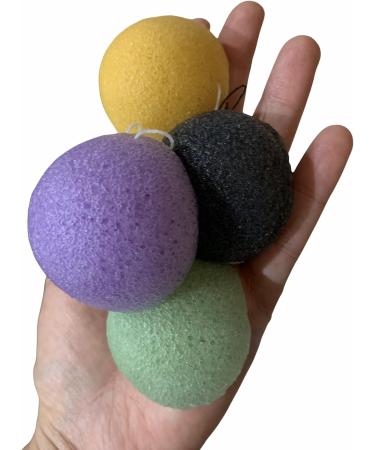 NORI KONJAC Sponge 5-Pack Mini Sponge Set - Bamboo Charcoal, Green Tea, Turmeric, Lavender - Gentle Cleansing and Exfoliation for All Skin Types - Buy Online on GoSupps.com