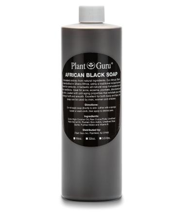 African Black Soap Liquid 16 fl. oz. 100% Raw Pure Natural From Ghana. Acne Treatment  Aids Against Eczema & Psoriasis  Dry Skin  Scars and Dark Spots. Great For Pimples  Blackhead  Face & Body Wash.