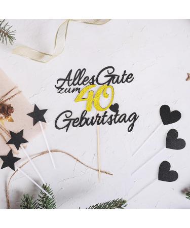 Shop 11 Piece Gold Rock Cake Decoration Set for 40th Birthday - Perfect for Men & Women | Happy 40th Birthday Cake Topper & Tortendeko - Buy Online on GoSupps.com