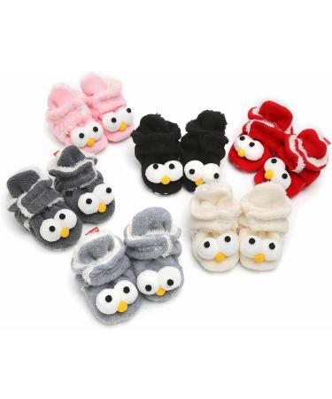 TMEOG Baby Booties Slippers | Infant Winter Boots | First Walking Shoes for Boys Girls 6-12 Months | Black Big Eyes Design - Buy Online on GoSupps.com