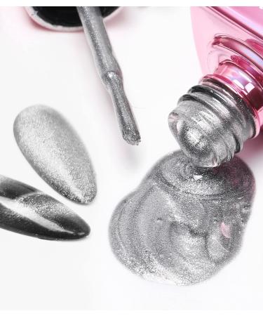 Major Dijit 9D Wide Cat Eye Aurora Glitter Gel Nail Polish 15ml - Soak Off UV LED Pink Bottle - Buy Online on GoSupps.com