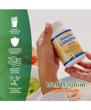 Bioactive Colostrum Well Wisdom 60g Bovine Supplement Powder Grass-Fed Year-Round Colostrum Powder Natural Immune Recovery Supplement - Buy Online on GoSupps.com