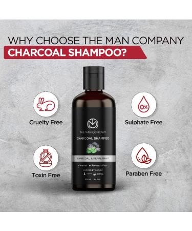 Activated Charcoal Shampoo for Men - Sulfate Free Peppermint & Clove - The Man Company - 8.4 Fl Oz - Buy Online on GoSupps.com