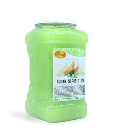 SPA REDI - Sugar Body Scrub  Cucumber and Melon  128 Oz - Exfoliating  Moisturizing  Hydrating and Nourishing - Glow  Polish  Smooth and Fresh Skin - Body Exfoliator Infused with Natural Oils and Vitamins C  E and A