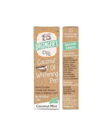 Dr. Ginger's Coconut Oil Tooth Whitening Pen - 0.35 oz, Coconut Mint Flavor - Effective Teeth Whitening Solution - Buy Online on GoSupps.com