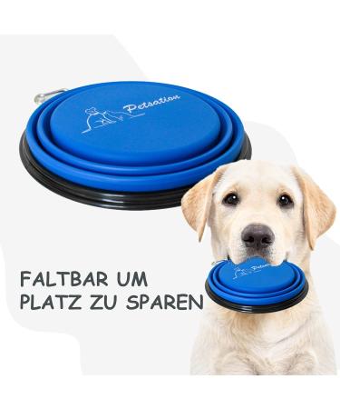 Petsation Foldable Dog Bowl - 1000 ml Travel Water & Food Bowl for Dogs | Portable & Durable | Ideal for Everyday Use - 2 Pack (Blue) - Buy Online on GoSupps.com