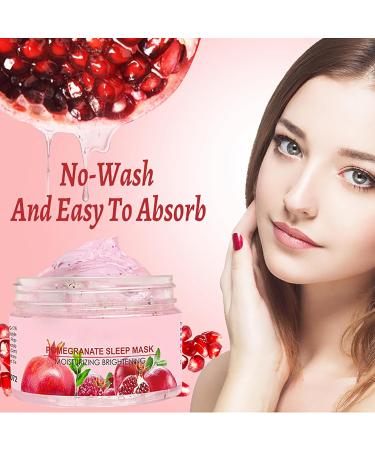 Pomegranate Sleeping Face Mask - Overnight Face Mask Skincare - Moisturizing Anti Aging Facial Mask - Anti Oxidation Hydrating Face Mask Beauty Plump Restore Elasticity - Smooth Tender Clean Pore Dirt - Buy Online on GoSupps.com