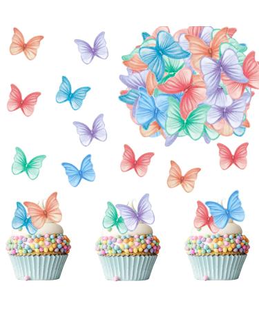 Catelves 48 pieces of edible butterflies for cake butterflies decorative cake tortendendeko butterfly edible tortendeco butterfly tortendeko decoration cake edible tortendendeco edible