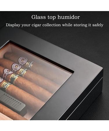 Cigar Boxs Humidors Cigar Humidor Case with Hygrometer Humidifier Handmade Cecigar Box Portable Travel Cigar Case Hold 25 Cigars for Men - Buy Online on GoSupps.com