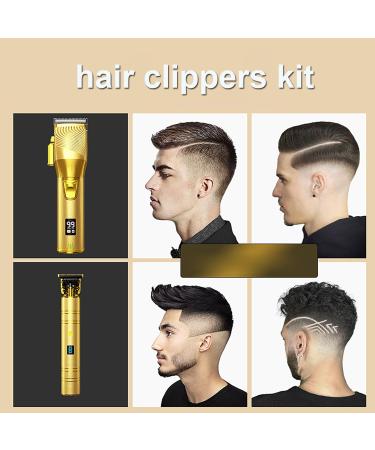 Professional Hair Clippers Kit for Men - Cordless Beard Trimmers with LED Display | Grooming Set for Men Women Kids & Pets (Gold - Buy Online on GoSupps.com