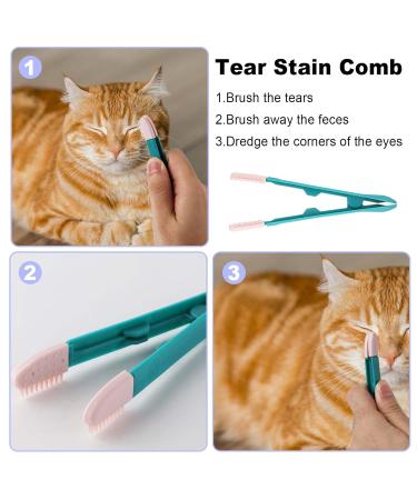 4 Pieces Animal Hair Comb Set - Magical Pet Flea Comb for Cats - Multi-functional Tear Stain & Fur Removal Tool - Buy Online on GoSupps.com