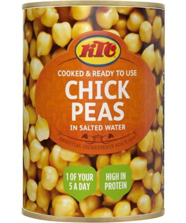 KTC Chick Peas - Premium Quality Canned Chick Peas in Salted Water for Cooking & Recipes - 100% Natural & Non-GMO - Rich & Flavorful - 400g (Pack of 12) - Buy Online on GoSupps.com