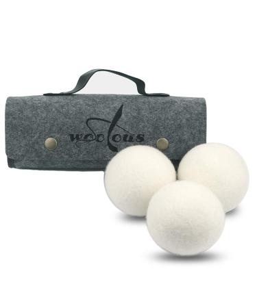 Wool Dryer Balls-XL 3 & 6 Pack Natural Reusable Organic Handmade New Zealand Sheep Wool Tumble Laundry Dryer Ball-Alternative to Dryer Sheets Reduce Wrinkles and Cut Drying Time (3)