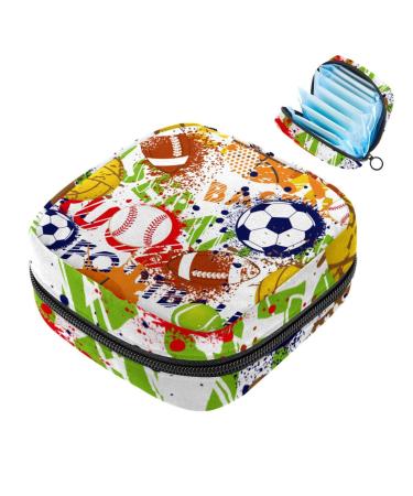 Portable women's binding-up bags menstrual cup pocket female menstrual pads bags for teenage girls tampons for the first period colorful baseball football rugby