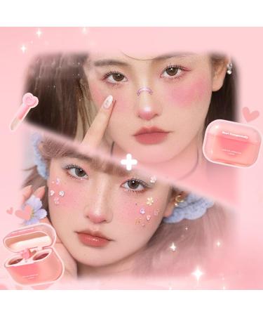 Moisturizing Lip Gloss Shiny Lip Gloss Double Matte Lip Clay | Earphone Case Glossy Lip Tint Lip Balm with Heart-Shaped Applicator Long Lasting for S - Buy Online on GoSupps.com
