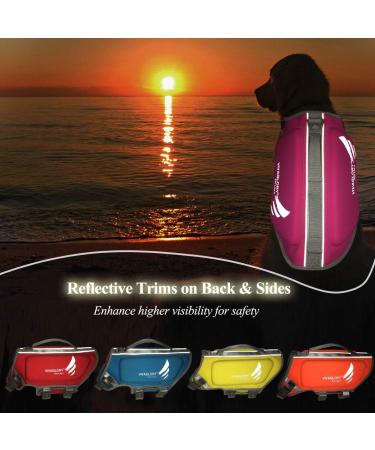 Vivaglory Dog Lifeguard Vest - Skin-Friendly Neoprene for Large Dogs - Pink - D-Ring & Quick Closure - Ideal for Swimming - Size L (64-71cm Chest) - Buy Online on GoSupps.com