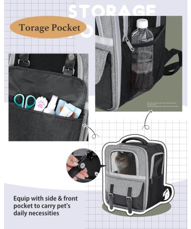 PETEPELA Dog Carrier Backpack for Puppy Cat Carrier and Dog Backpack with Dual Mesh Window Entrance Built-in Hook for Collar Connection Side Pockets for Storage and Adjustable Straps - Buy Online on GoSupps.com
