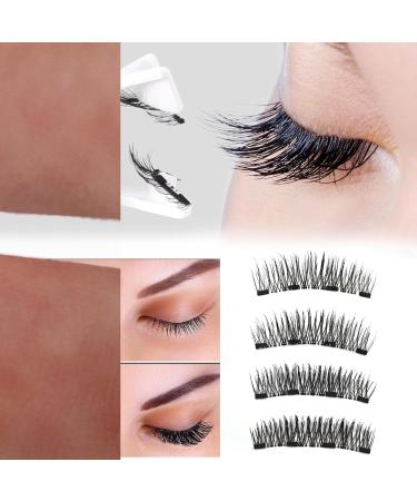 Magnetic Eyelashes Set | Magnetic Eyelashes Kit | Magnetic Natural Eyelashes | 4 Manga Magnetic Lashes Reusable Magnetic Eyelashes with Applicator Strong Hold Natural Magnetic Glueless Eyelashes - Buy Online on GoSupps.com