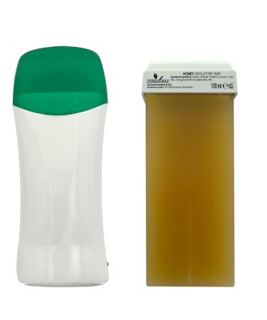 Dermawax Roll on Wax Warmer- Honey Wax Cartridge Waxing Set for Hair Removal Legs Arms Back