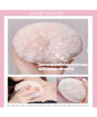 Highlighter Makeup Powder | Multi-Use Peach Shimmer & Body Glitter Puff for Diamond Glow - Buy Online on GoSupps.com