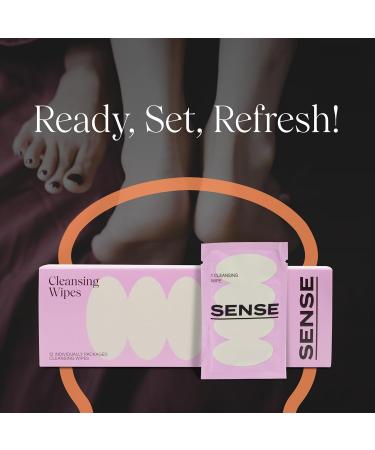 Sense Cleansing Wipes - pH Balanced Flushable Feminine Hygiene Wipes for Women - 24 Individually Wrapped Portable Wipes - Buy Online on GoSupps.com