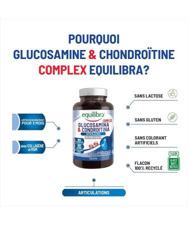 Equilibra Glucosamine & Chondro tine Complex Suppl ment de Glucosamine et Chondro tine avec MSM Calcium Zinc et Vitamine D3 Pour les Articulations 90 Comprim s - Buy Online on GoSupps.com