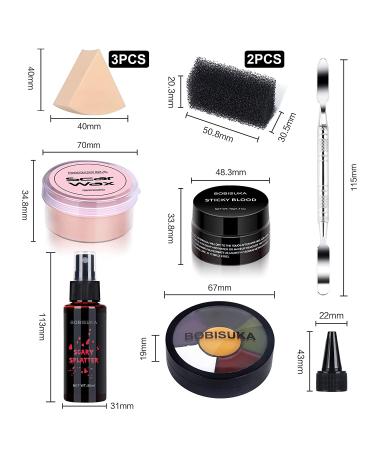 BOBISUKA Special Effects SFX Halloween Makeup Kit - Bruise Palette, Scar Wax, Fake Blood Spray & Cream - Buy Online on GoSupps.com