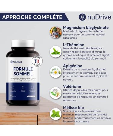 Sleep Formula | Melatonin-Free Sleep Supplement - Magnesium Bisglycinate L-Theanine Apigenin Valerian Lemon Balm Organic - Natural and Fast Sleep - 100% French - Buy Online on GoSupps.com