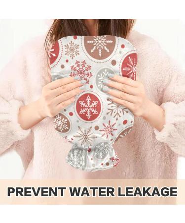 Snowflake Hot Water Bottle with Cover - 2L Large for Pain Relief & Cramps | International Shipping Available - Buy Online on GoSupps.com
