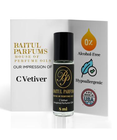 ASMARKET Comparable to C Vetiver Alcohol-Free Perfume Oil 8ml Travel Size Roll-On Glass Bottle Long Lasting Fragrance 98% True-to-Scent Clean Scent Perfume Main Accords - Woody Fresh Citrusy