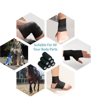 Self-Adhesive Legal Bandage - 10cm x 4.5m Rolls | Cohesive First Aid Wrap for Dogs Sport & Veterinary Use (Dark Green) - Buy Online on GoSupps.com