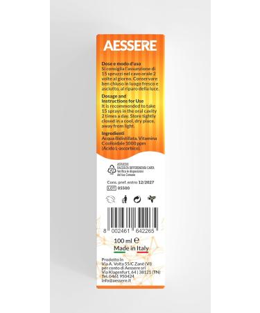AESSERE COLLOIDAL VITAMIN C PLUS SPRAY 100 ml - Buy Online on GoSupps.com