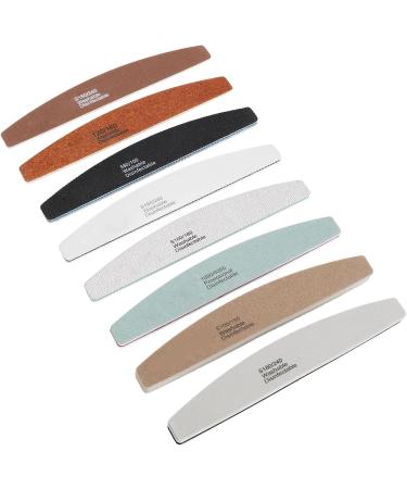 Half Moon Acrylic Nail Files Shapes Different Fineness Manicure Tool Polishing Nail File Set 8 Pieces Comfortable Grip for Manicurists - Buy Online on GoSupps.com