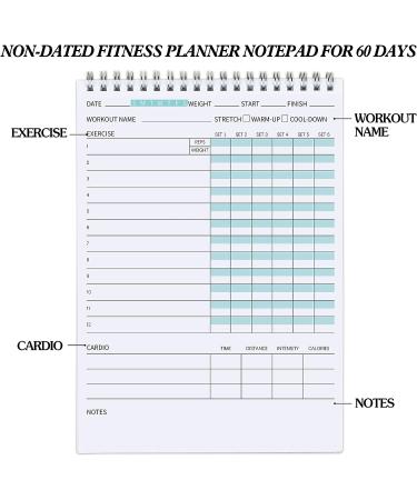 Fitness Journal Workout Planner Notepad For Women & Men Weight Loss  Daily Gym  Exercise Goals  Bodybuilding Progress  Wellness Tracker  6.7 X 9.4 inches  60 sheets BLUE - Buy Online on GoSupps.com