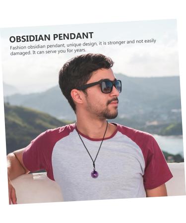 Healvian 3-Stone Jade Donut Necklace with Safety Buckle | Obsidian Crystal Jewelry for Men & Women | Chinese Violet Cotton Thread Gift - Buy Online on GoSupps.com