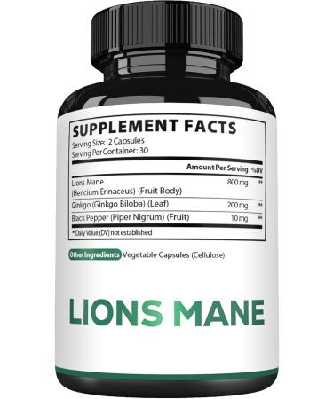 Satoomi Lions Mane with Ginkgo Biloba Supplement - 60 Capsules - Extra Strength for Restful Mind, Brain Health, Immune System & Focus - Gluten-Free, Non-GMO - Buy Online on GoSupps.com