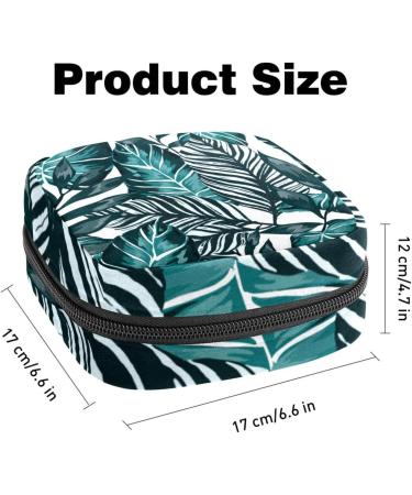 Javenproeqt Portable Women's Binding Bags | Menstrual Cup Pocket & Female Pads for Teens - Tropical Leaves Design - Buy Online on GoSupps.com