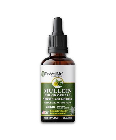 Dr.WellMe Mullein Chlorophyll 2 fl oz Liquid Drops Natural Detox & Promotes Health Gut Support High Absorption Packed with Minerals for Wellness