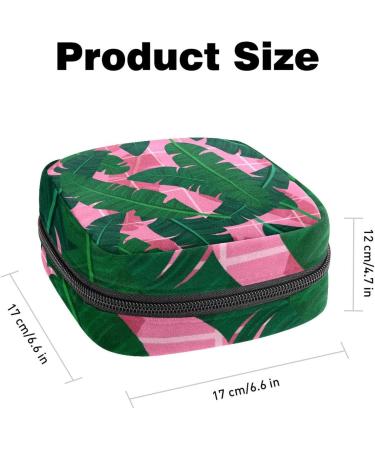 GIAPB Period Bag - Sanitary Napkin Storage & Travel Makeup Pouch - Banana Leaf Design - Pink Background - Buy Online on GoSupps.com