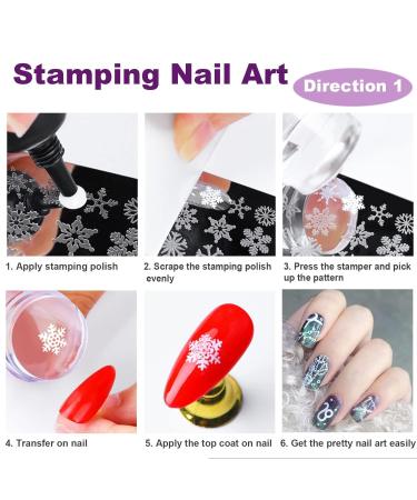 Famidiqgo 3-Part Nail Art Stamp Set - French Pointed Nail Stamp Clear Jelly Stamper & Brushes for DIY Nail Studio - Buy Online on GoSupps.com