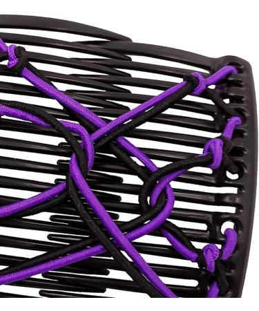 kawehiop Versatile Stretchy Hair Clip Double Slide Combs Creating Chic Bun Updos Purple 1Set 1Set Purple - Buy Online on GoSupps.com