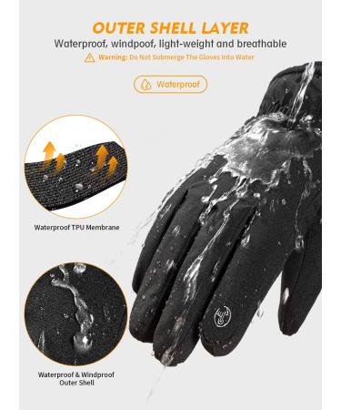 Trendoux Waterproof Winter Gloves for Men & Women - Thermal Touchscreen Cycling Running Skiing - Warm 3M Thinsulate Black - Buy Online on GoSupps.com