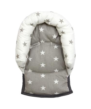 UNIVERSAL Infant Baby Toddler car seat stroller head support pillow (Soft Cotton) (N star white/grey) N star white /grey